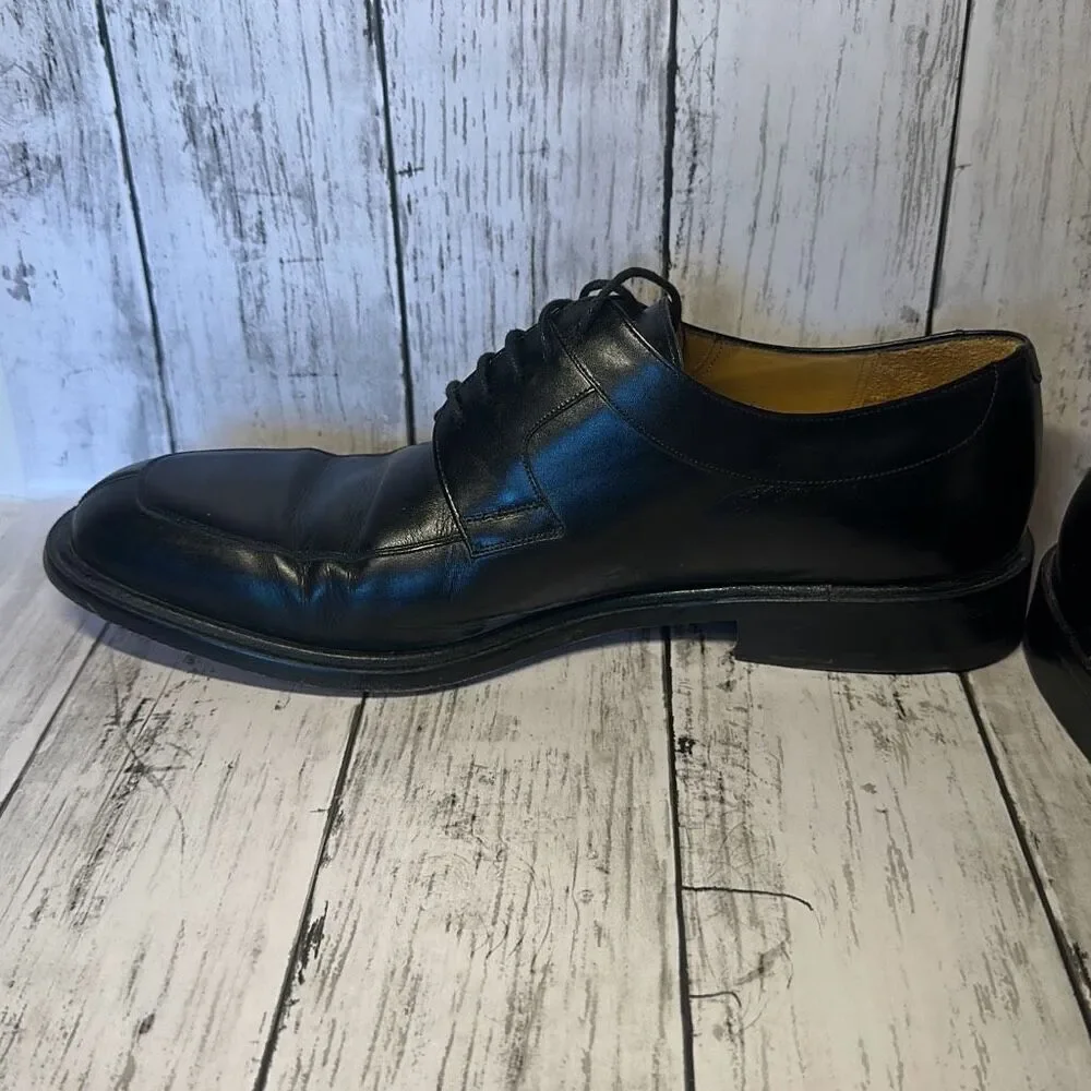Mezlan Fiore Black Leather Lace-Up‎ Split Toe Apron Oxford Shoes Men's 10.5 M